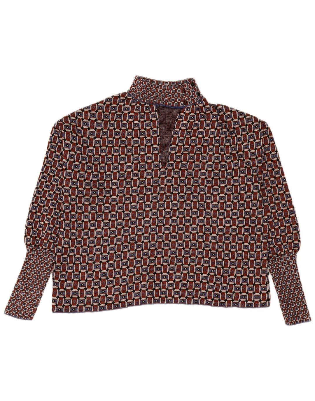 ZARA Γυναικείο πουλόβερ με λαιμόκοψη μεγάλου μεγέθους χελώνας UK 10 Small Burgundy