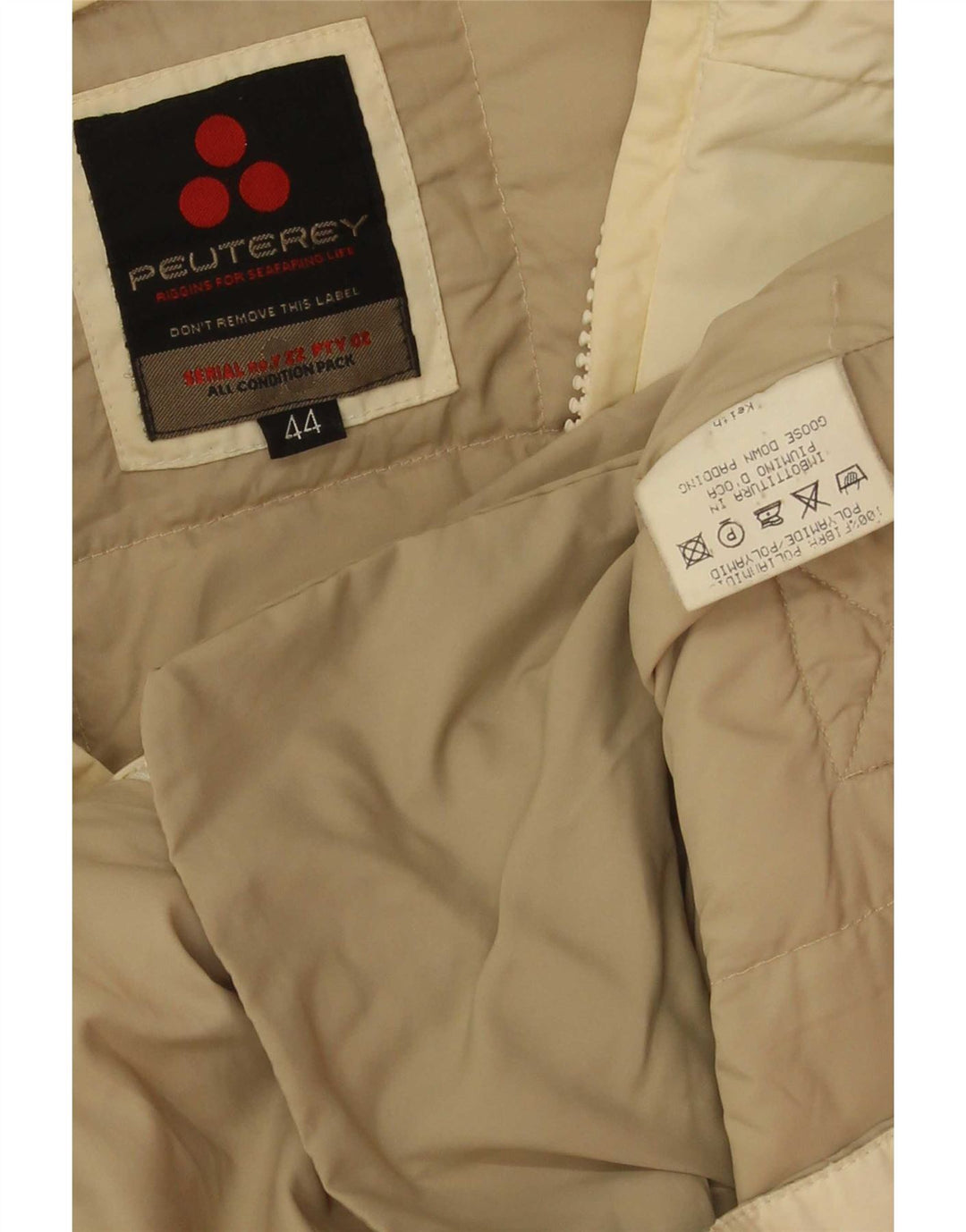 PEUTEREY Γυναικείο μπουφάν με επένδυση IT 44 Medium Off White Polyamide