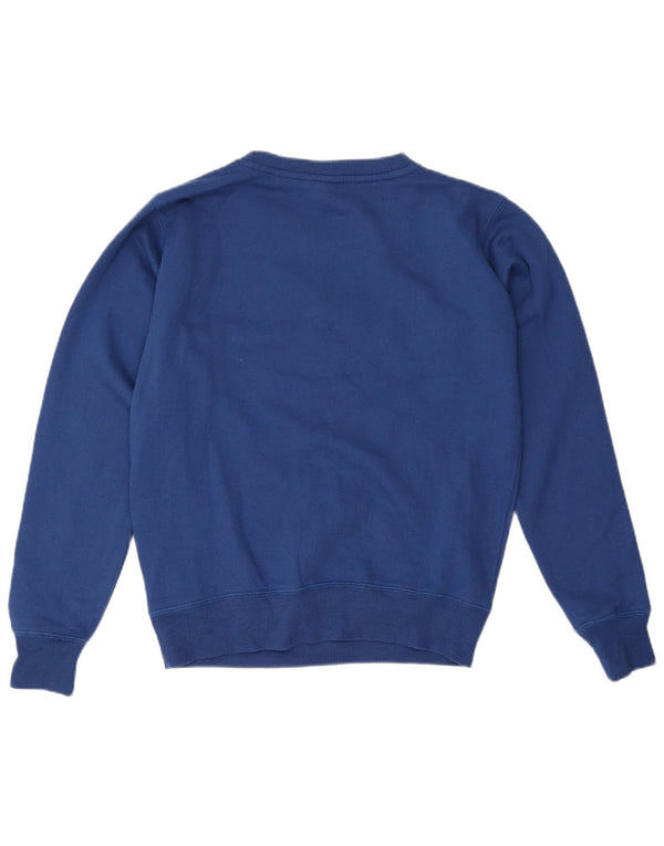 Γυναικείο γραφικό φούτερ Πάγκος Jumper UK 12 μεσαίο μπλε βαμβακερό