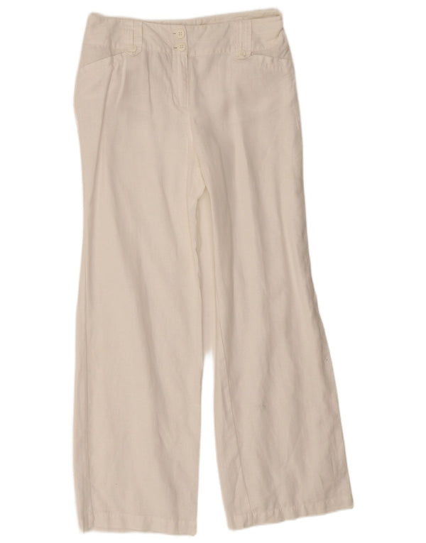 Monsoon Γυναικείο Bootcut Casual Παντελόνι UK 10 Small W28 L28 Λευκό Λευκό