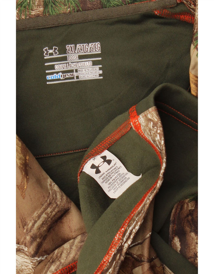 Ανδρική φόρμα φόρμας πουλόβερ κρύου εξοπλισμού UNDER ARMOR Top 2XL καφέ χρώματος