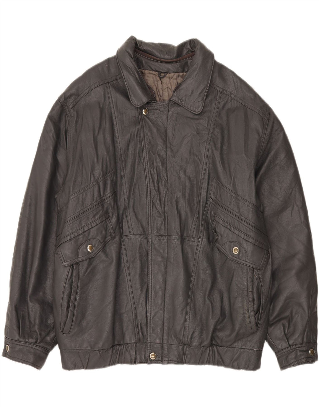 Vintage Ανδρικό Δερμάτινο Μπουφάν IT 56 3XL Μαύρο