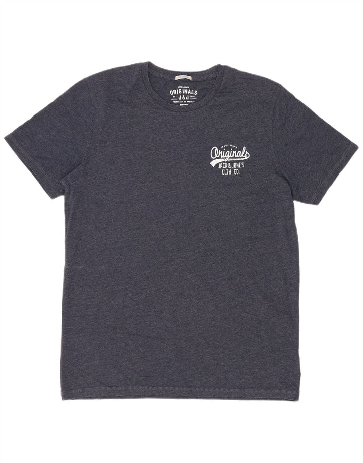 Jack & Jones Ανδρικό T-Shirt Top από μεσαίο ναυτικό μπλε βαμβακερό