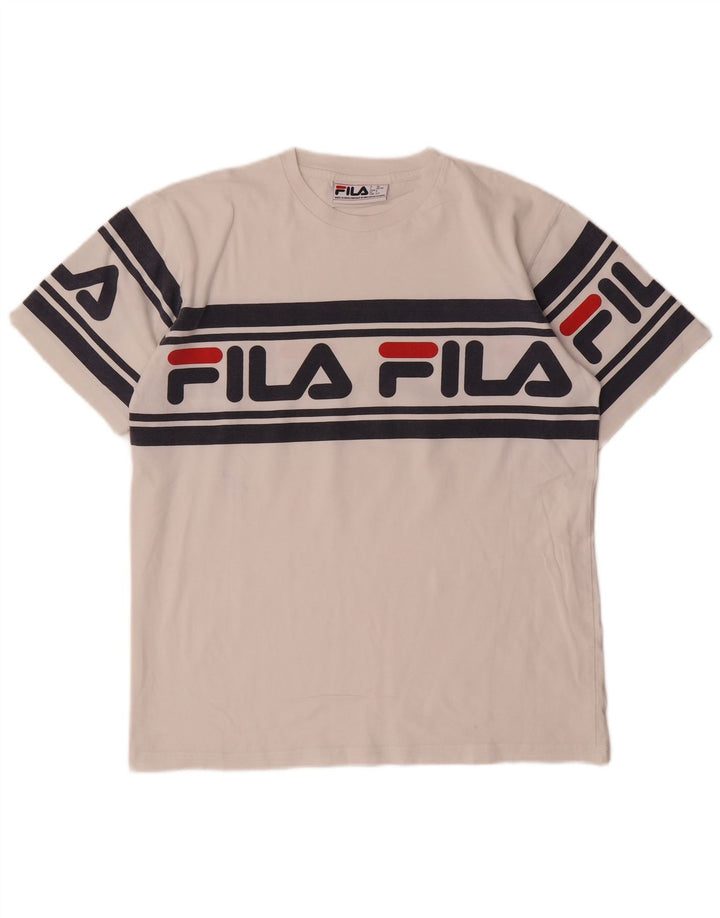 Ανδρικό γραφικό T-Shirt Fila Top Small White