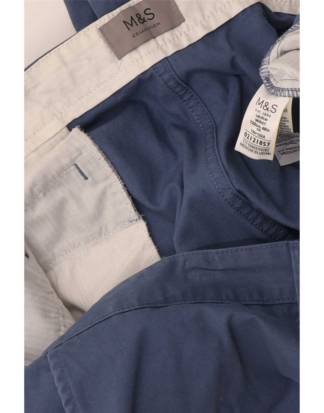 Ανδρικό σορτς Chino Marks & Spencer W48 4XL Μπλε βαμβακερό