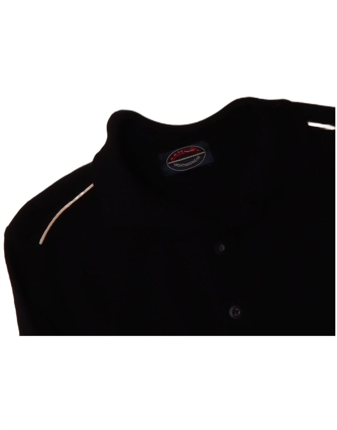 VINTAGE Mens Polo Neck Jumper Sweater IT 48 Medium Black Wool