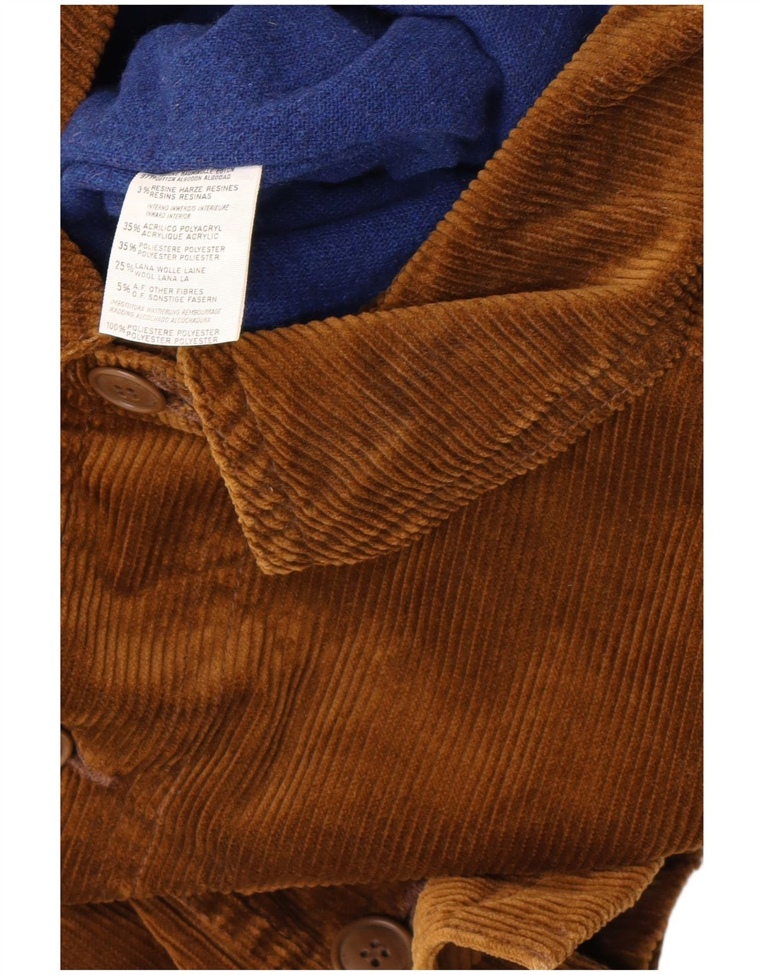 Ανδρικό κοτλέ μπουφάν Benetton UK 38 Medium Khaki Cotton