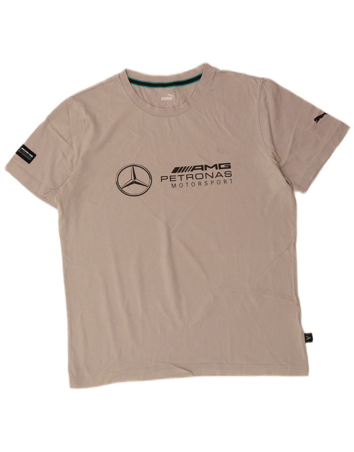 Ανδρικό γραφικό μπλουζάκι PUMA Μικρό βαμβακερό γκρι