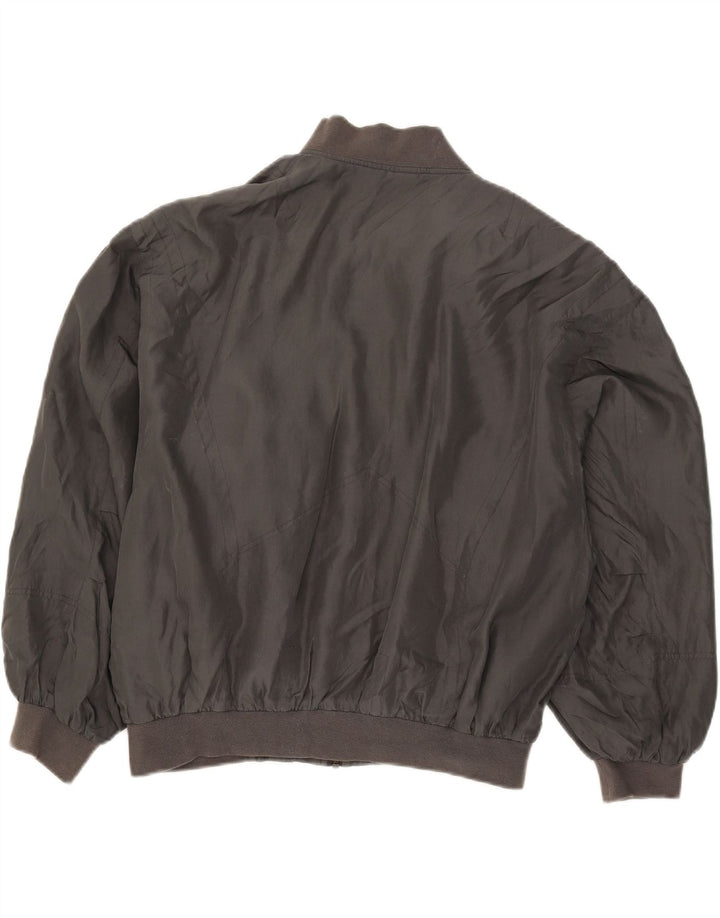 Vintage Ανδρικό Bomber Jacket UK 38 Medium Grey Silk