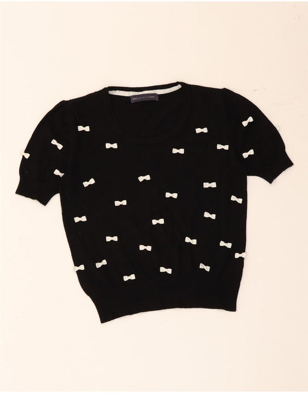 Marks & Spencer Γυναικείο Crop Boat Neck Jumper πουλόβερ UK 8 Small Black