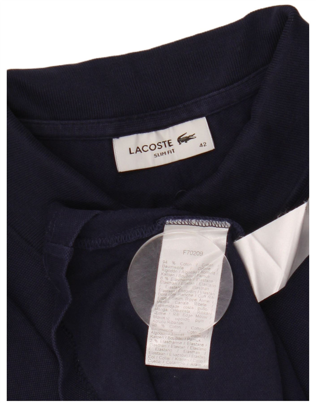 Γυναικείο μπλουζάκι πόλο LACOSTE Slim Fit Μέγεθος 42 Μεγάλο μπλε βαμβακερό