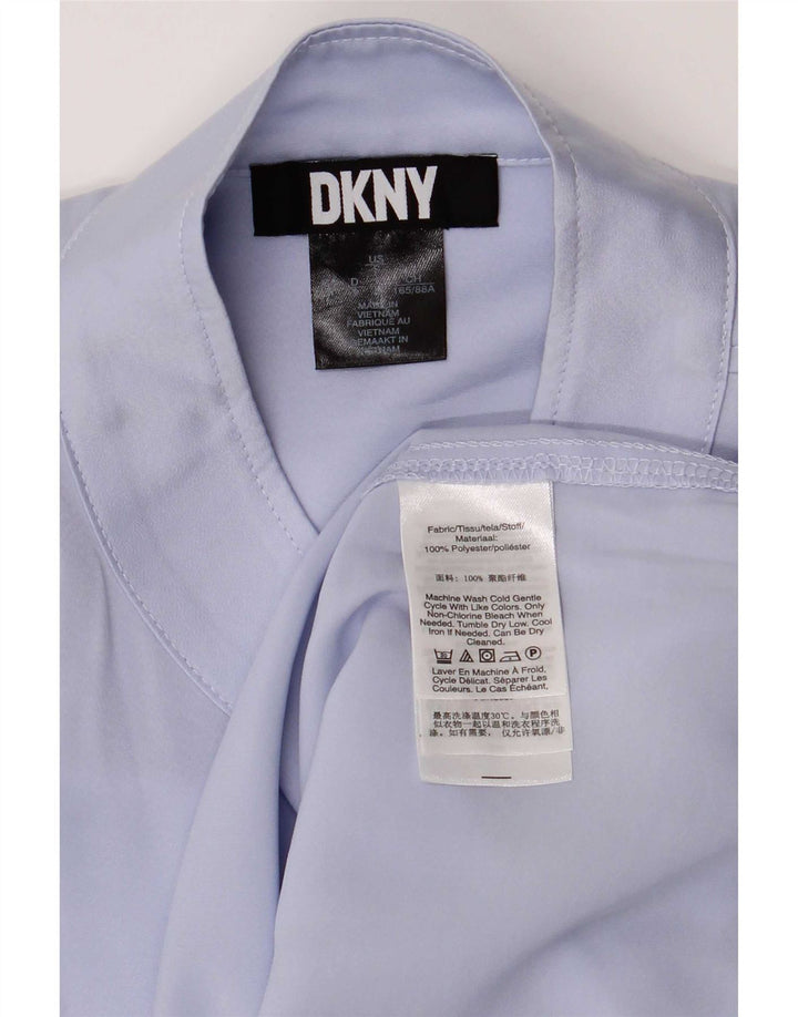 Dkny γυναικείο πουκάμισο 1/2 μανίκι μπλούζα μεγάλου μεγέθους UK 8 Μικρό λιλά πολυεστέρα