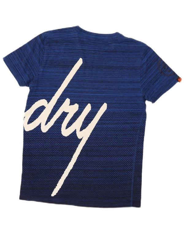 Ανδρικό T-Shirt κανονικό γραφικό Superdry, Βαμβακερό μεσαίο μπλε ριγέ