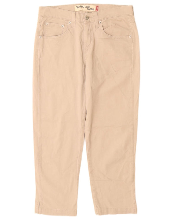 LEVI'S Womens Classic Slim Capri Trousers US 8 Medium W28 L24 Beige Cotton