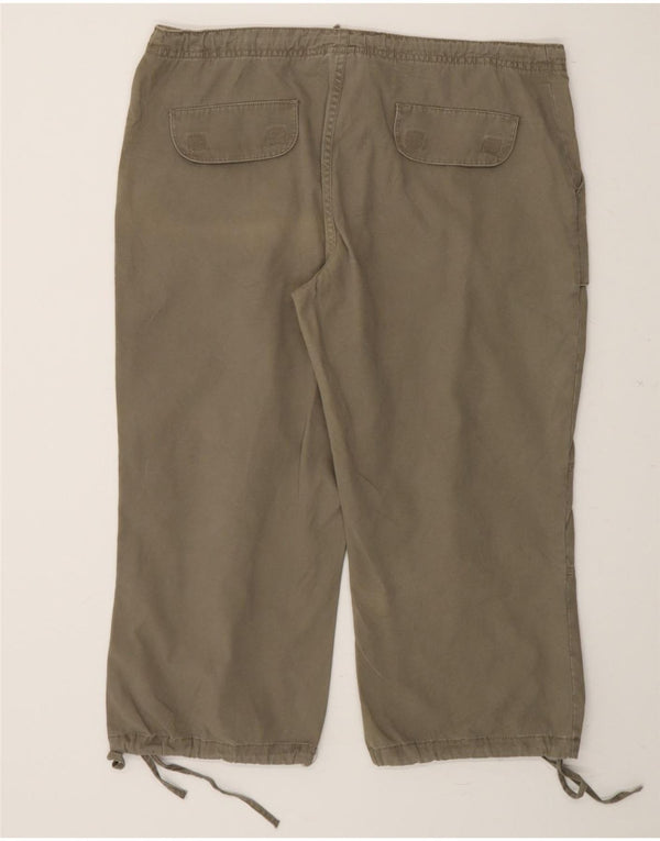 MOSSIMO Girls High Waist Cargo Capri Trousers 14-15 Years W31 L21 Khaki