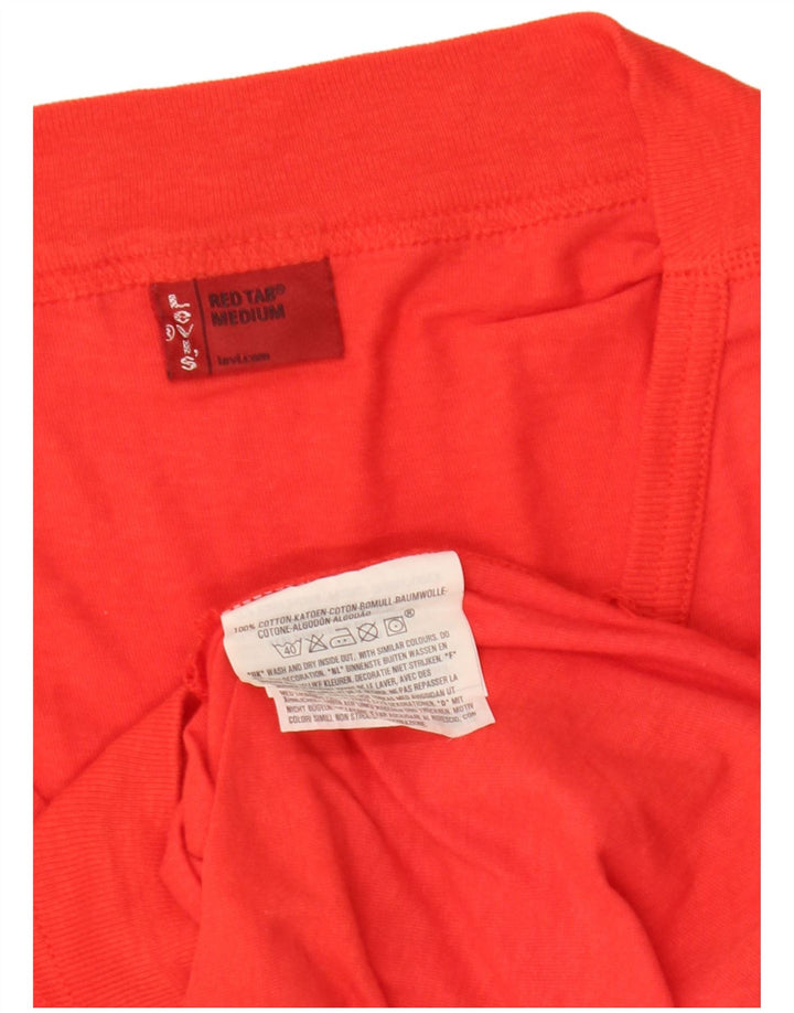 Γυναικείο πουλόβερ LEVI'S Crop με V λαιμόκοψη UK 12 μεσαίο κόκκινο βαμβακερό