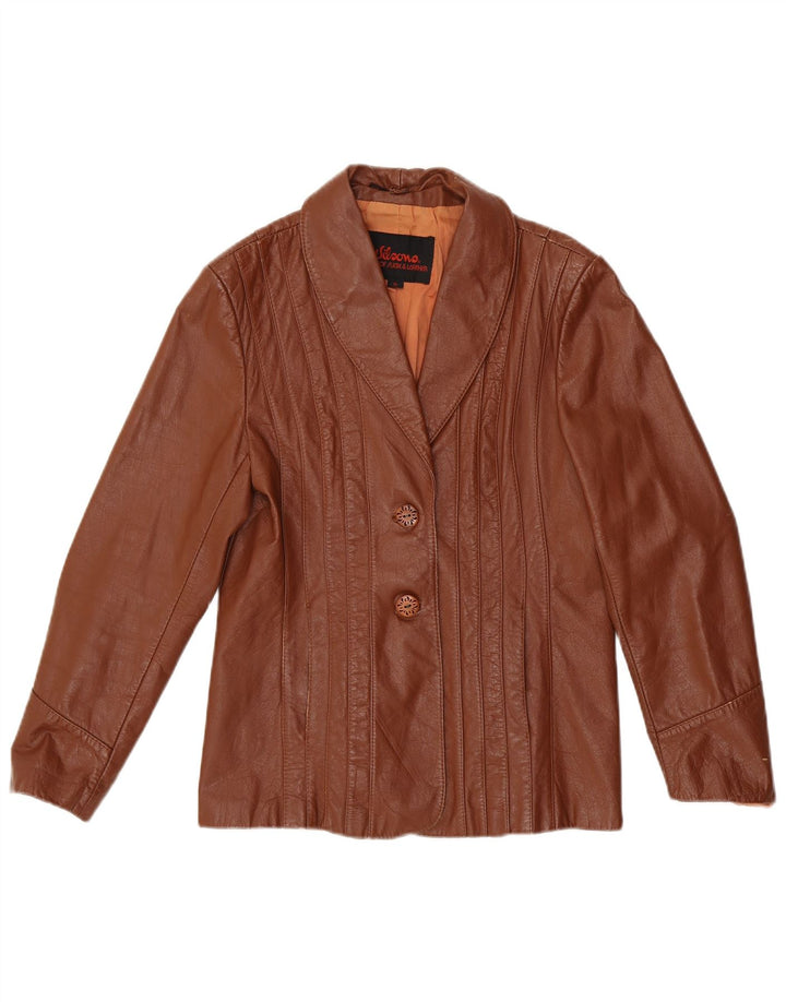 WILSONS Womens Leather Jacket UK 16 Large  Brown Leather