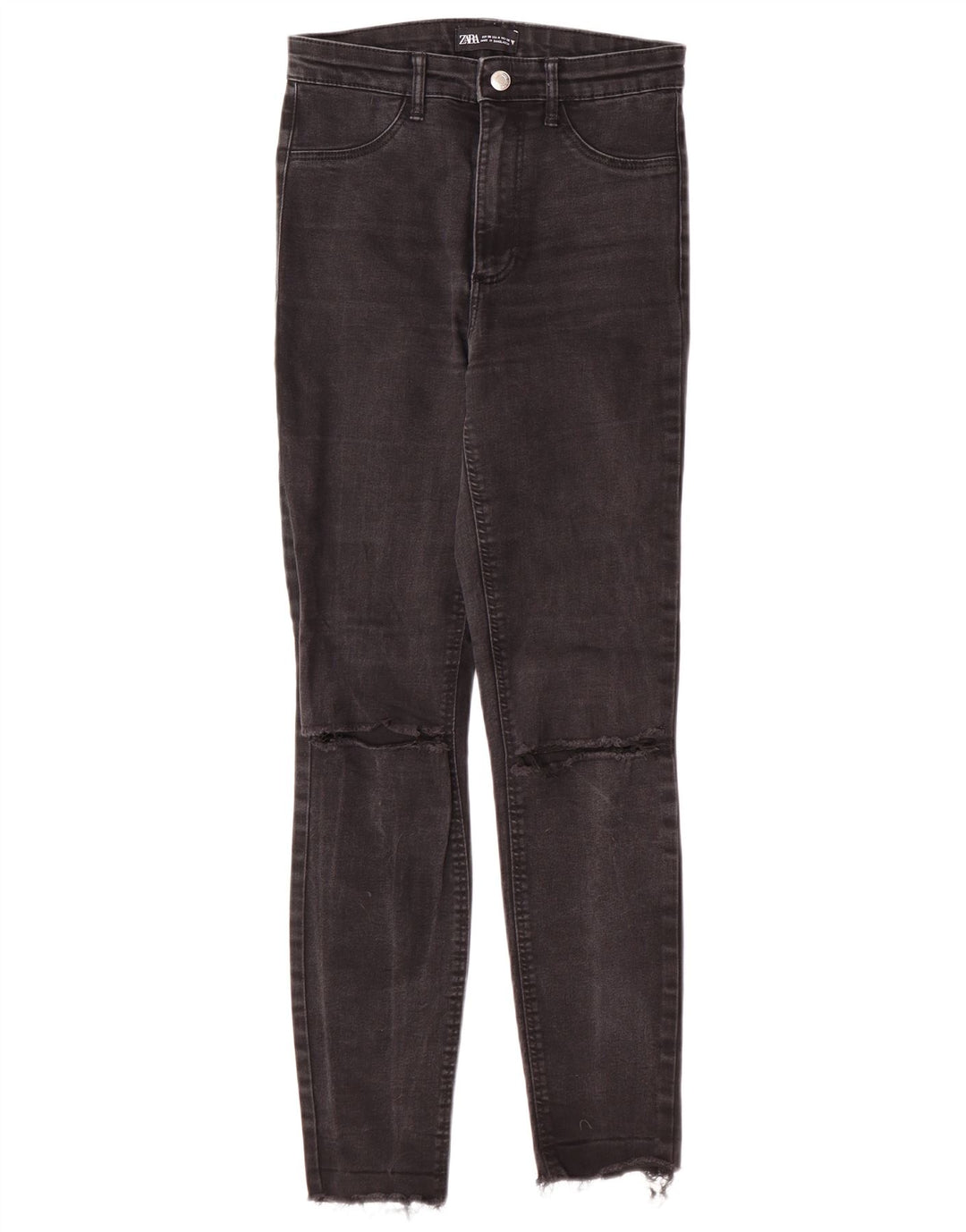 Zara Womens Distressed Skinny Jeans EU 36 XS W26 L27 Μαύρο Μοντέρνο