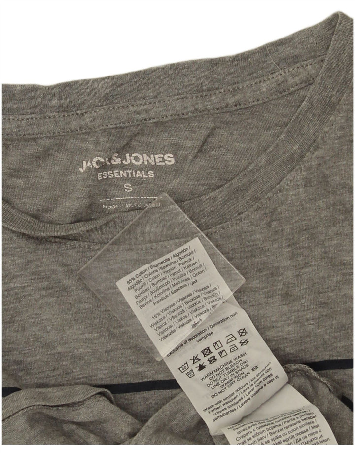 Jack & Jones Ανδρικό γραφικό μπλουζάκι μπλουζάκι, μικρό γκρι βαμβακερό
