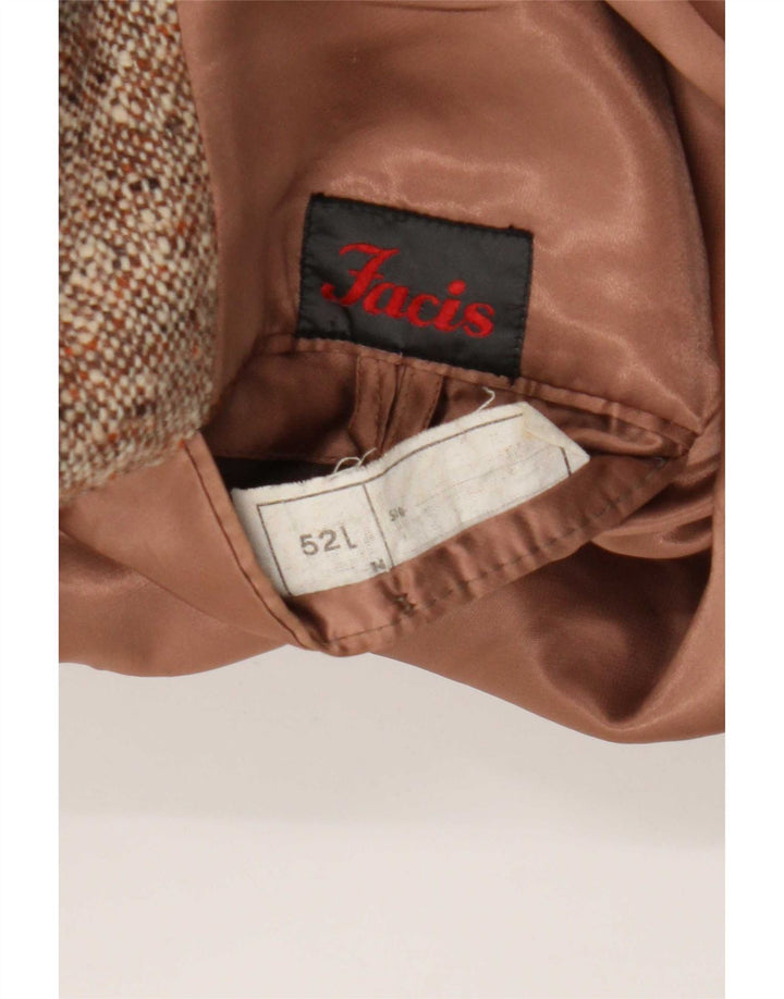 Facis Ανδρικό παλτό με διπλό στήθος IT 52 XL Brown Flecked