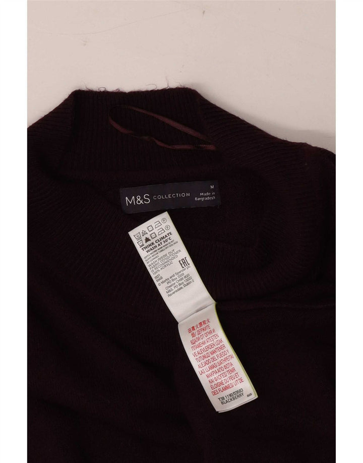 Marks & Spencer Γυναικείο πουλόβερ με λαιμό χελώνα UK 14 Medium Burgundy