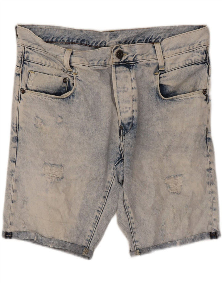 G-Star Γυναικείο Acid Wash Distressed τζιν σορτς W36 XL μπλε