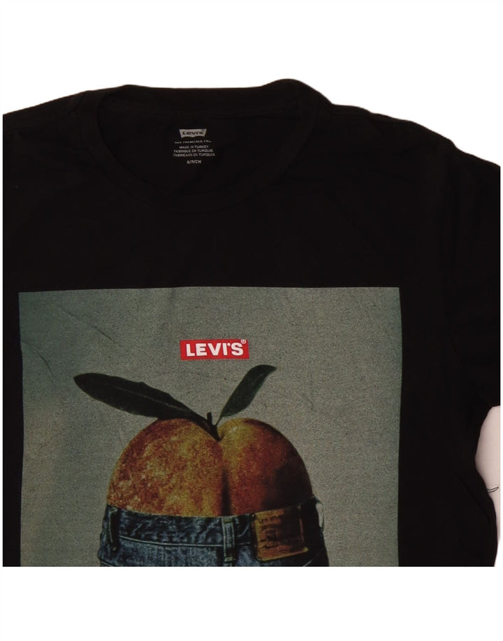 Ανδρικό γραφικό T-Shirt LEVI'S Top Μικρό μαύρο βαμβακερό