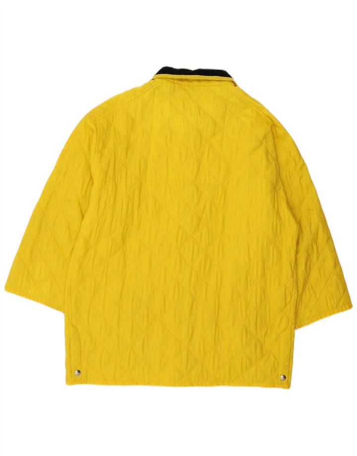 MERIT CUP Mens Loose Fit Quilted Jacket IT 46 Small Yellow Polyester