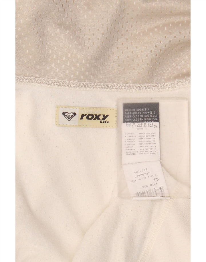 Roxy γυναικείο τοπ μακρυμάνικο UK 19 Medium Off White Πολυεστέρας