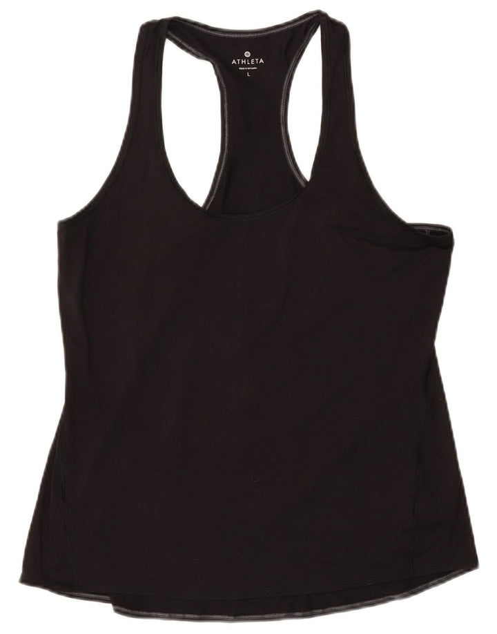 ATHLETA Γυναικείο Γιλέκο Τοπ UK 14 Large Μαύρο Πολυεστέρας