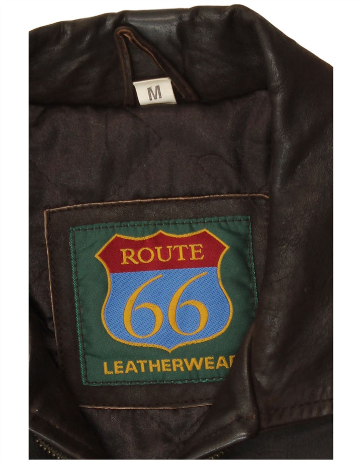 Route 66 Mens Leather Jacket UK 38 Medium Brown Leather