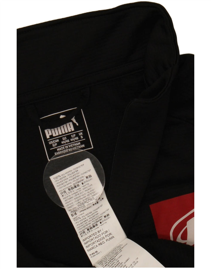 PUMA Mens Graphic Pullover Tracksuit Top Small Black Polyester