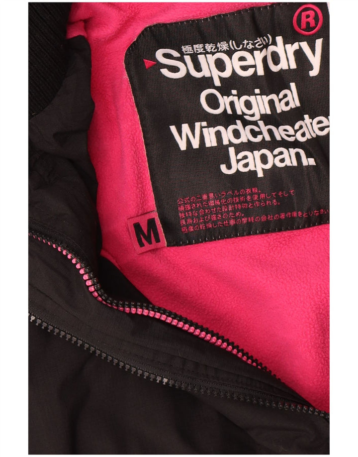 Superdry Γυναικείο Windcheater Hooded Windbreaker Jacket UK 14 Medium Black