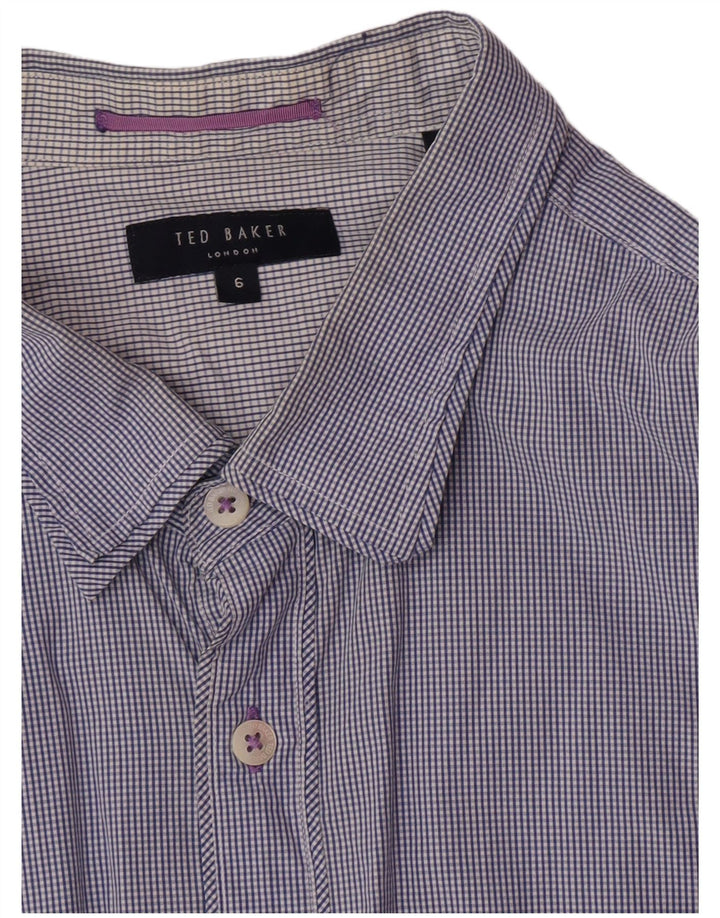 Ανδρικό πουκάμισο Ted Baker νούμερο 6 2XL Navy Blue Check