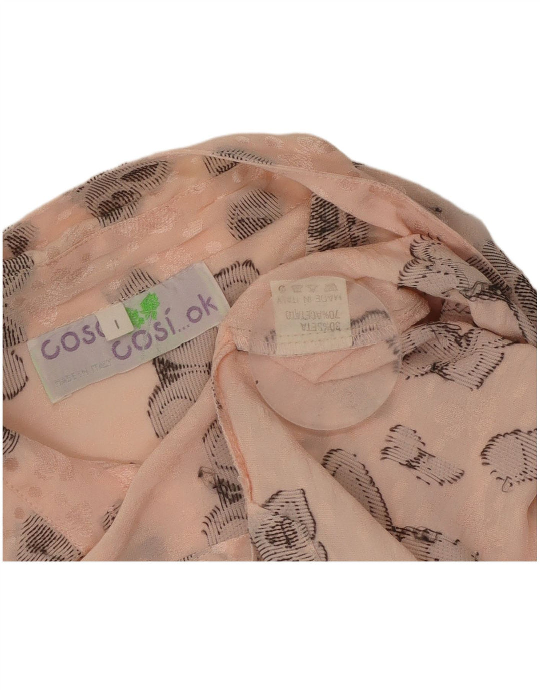 VINTAGE Γυναικείο γραφικό πουκάμισο UK 16 μεγάλη ροζ μεταξωτή πεταλούδα