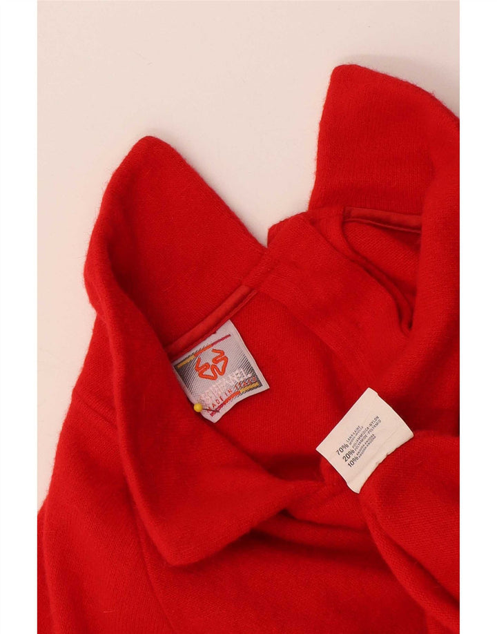 Stefanel Γυναικείο πουλόβερ πόλο με λαιμόκοψη UK 14 Medium Red
