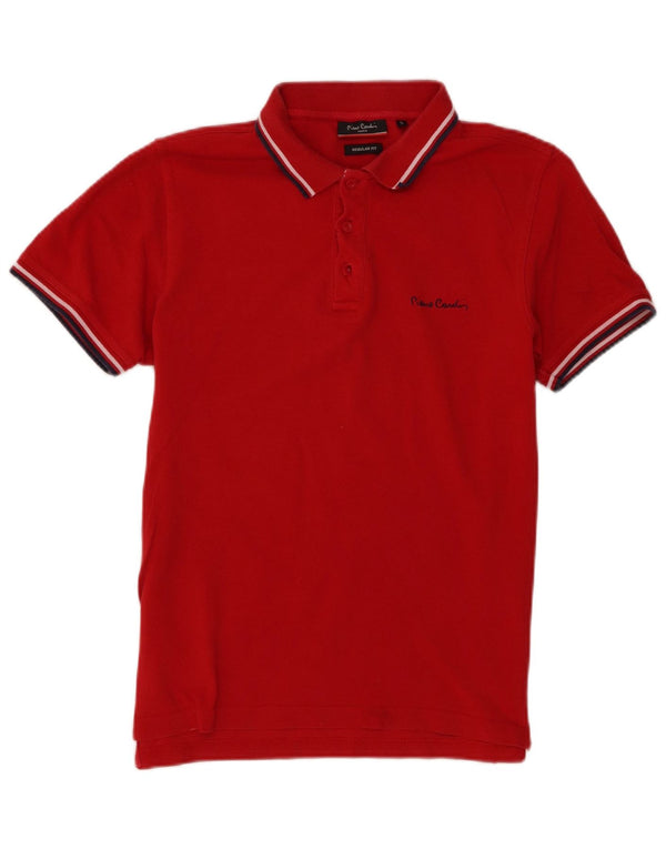 Pierre Cardin Mens Regular Fit Polo Shirt Small Burgundy Cotton