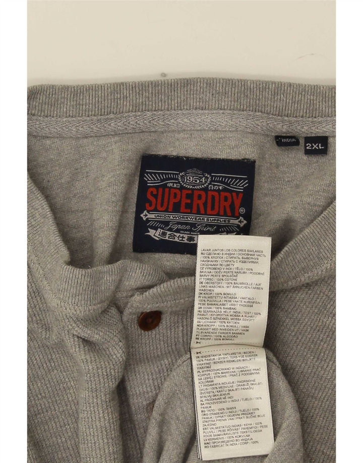 Superdry Ανδρικό τοπ μακρυμάνικο 2XL γκρι βαμβακερό