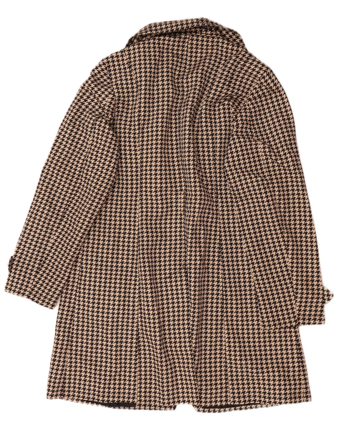 Marks & Spencer Γυναικεία καμπαρντίνα UK 14 Large Beige Houndstooth Polyester