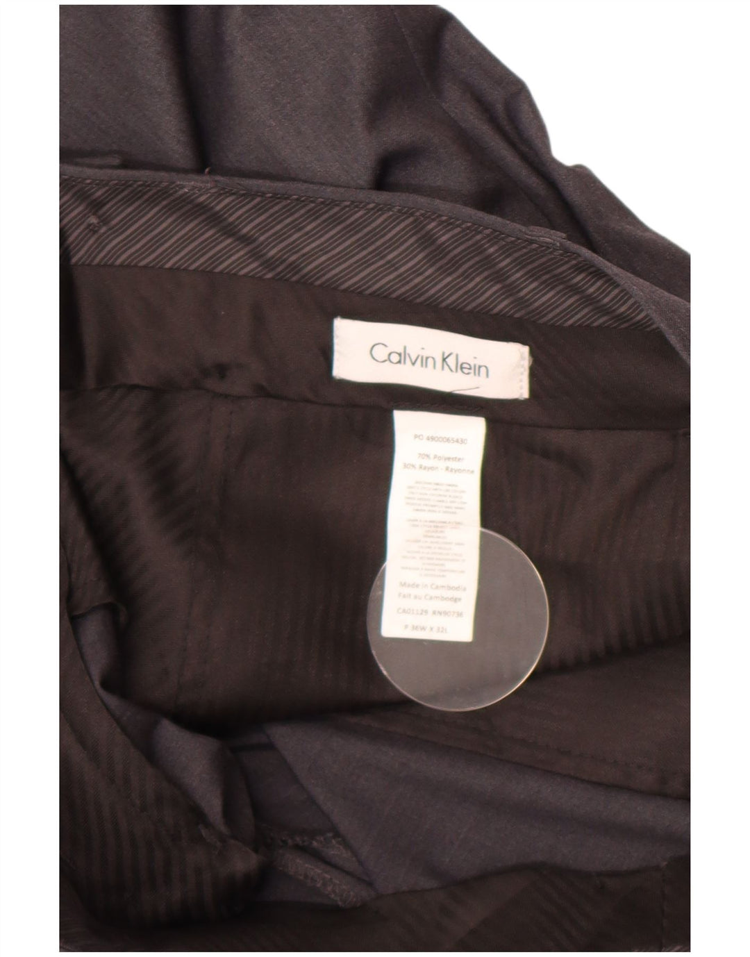 Ανδρικό ίσιο παντελόνι Calvin Klein Γκρι Πολυεστέρας W36 L32