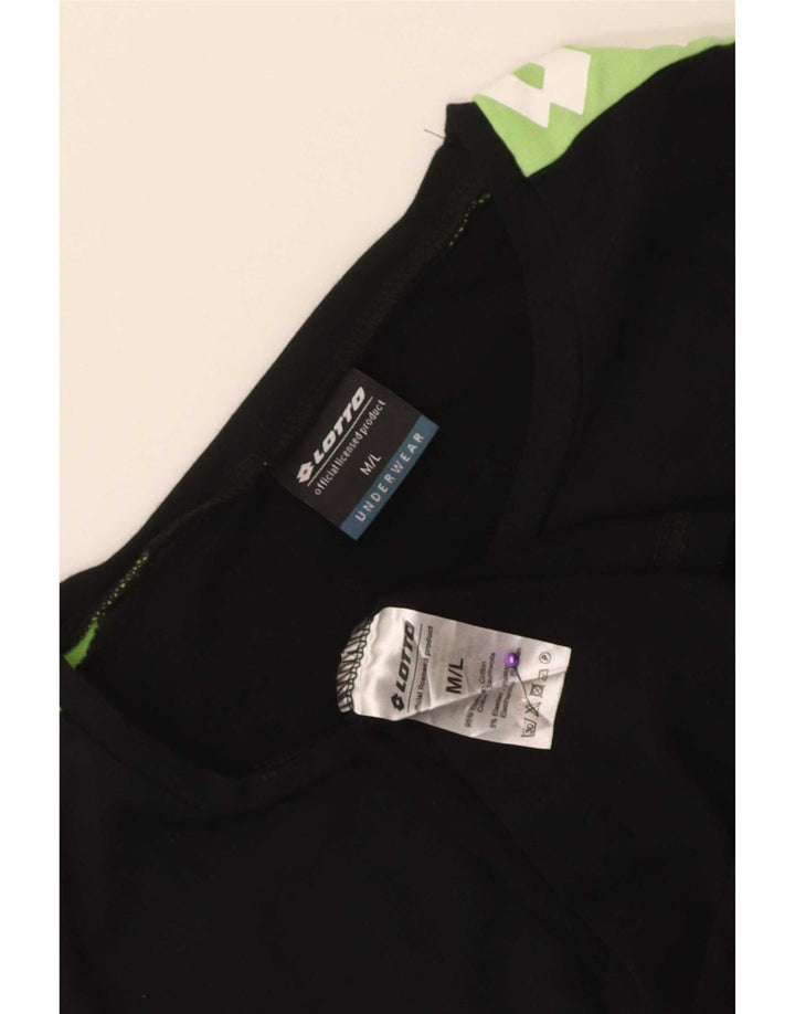 Ανδρικό γραφικό μπλουζάκι Lotto Top Medium Black Colourblock Βαμβακερό