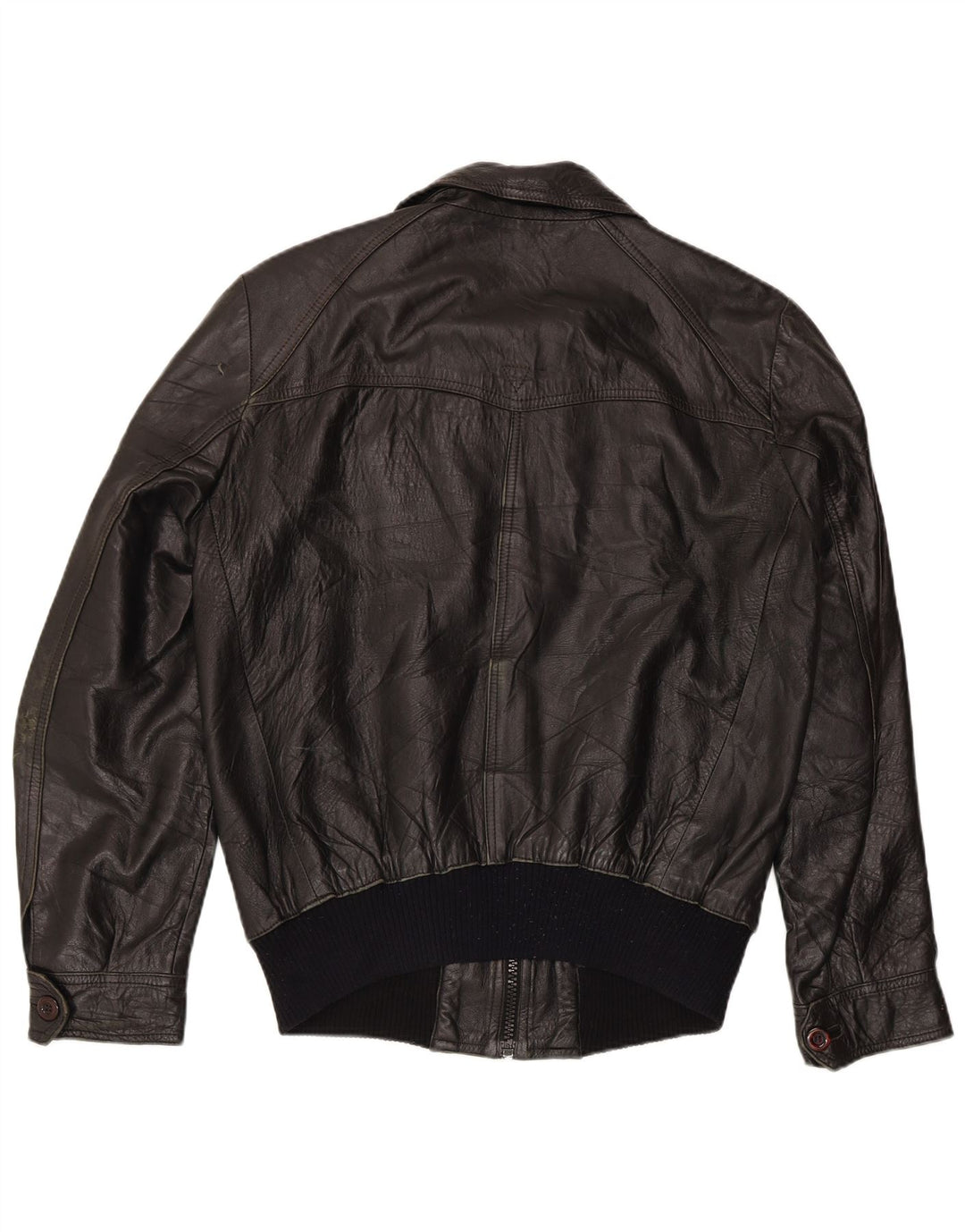 VINTAGE Ανδρικό Δερμάτινο Μπουφάν UK 36 Small Black