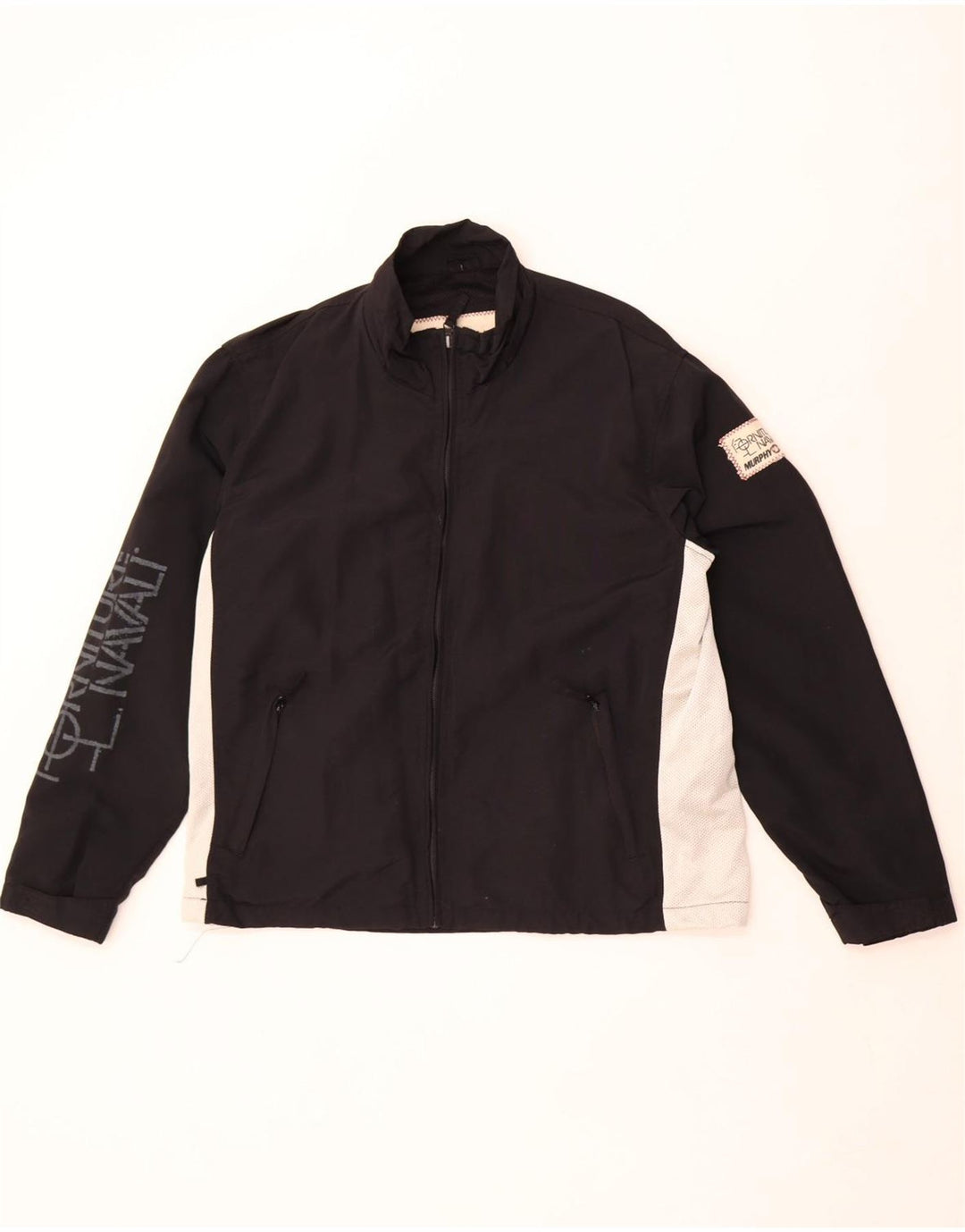 Murphy & Nye Ανδρικό γραφικό μπουφάν βροχής UK 36 Small Black Colorblock Nylon