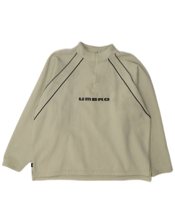 Ανδρικό Umbro Graphic Zip Fleece Jumper UK 41/43 Large Green Polyester