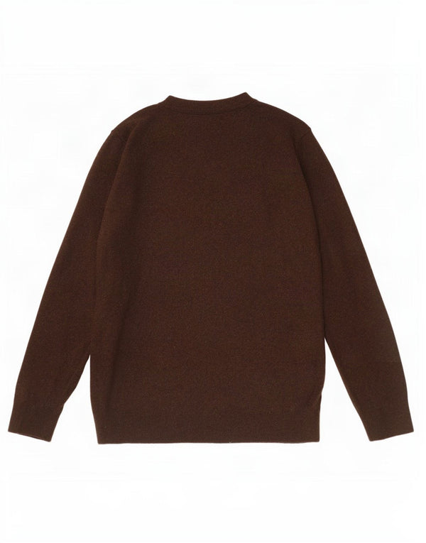 Ανδρικό πουλόβερ Zara Crew Neck Jumper XL καφέ βισκόζη