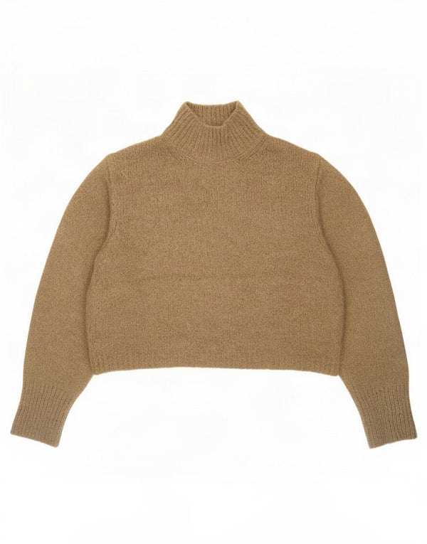 Zara γυναικείο πουλόβερ με λαιμόκοψη χελώνας UK 18 XL καφέ ακρυλικό