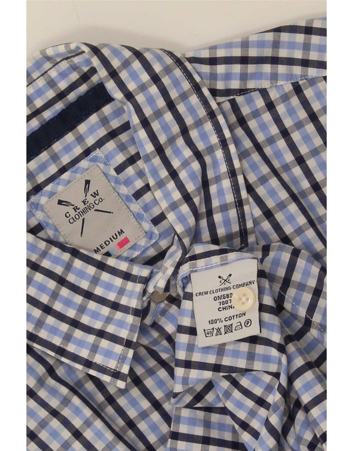 Ανδρικό κοντομάνικο πουκάμισο Crew Clothing, μεσαίο μπλε βαμβακερό Gingham