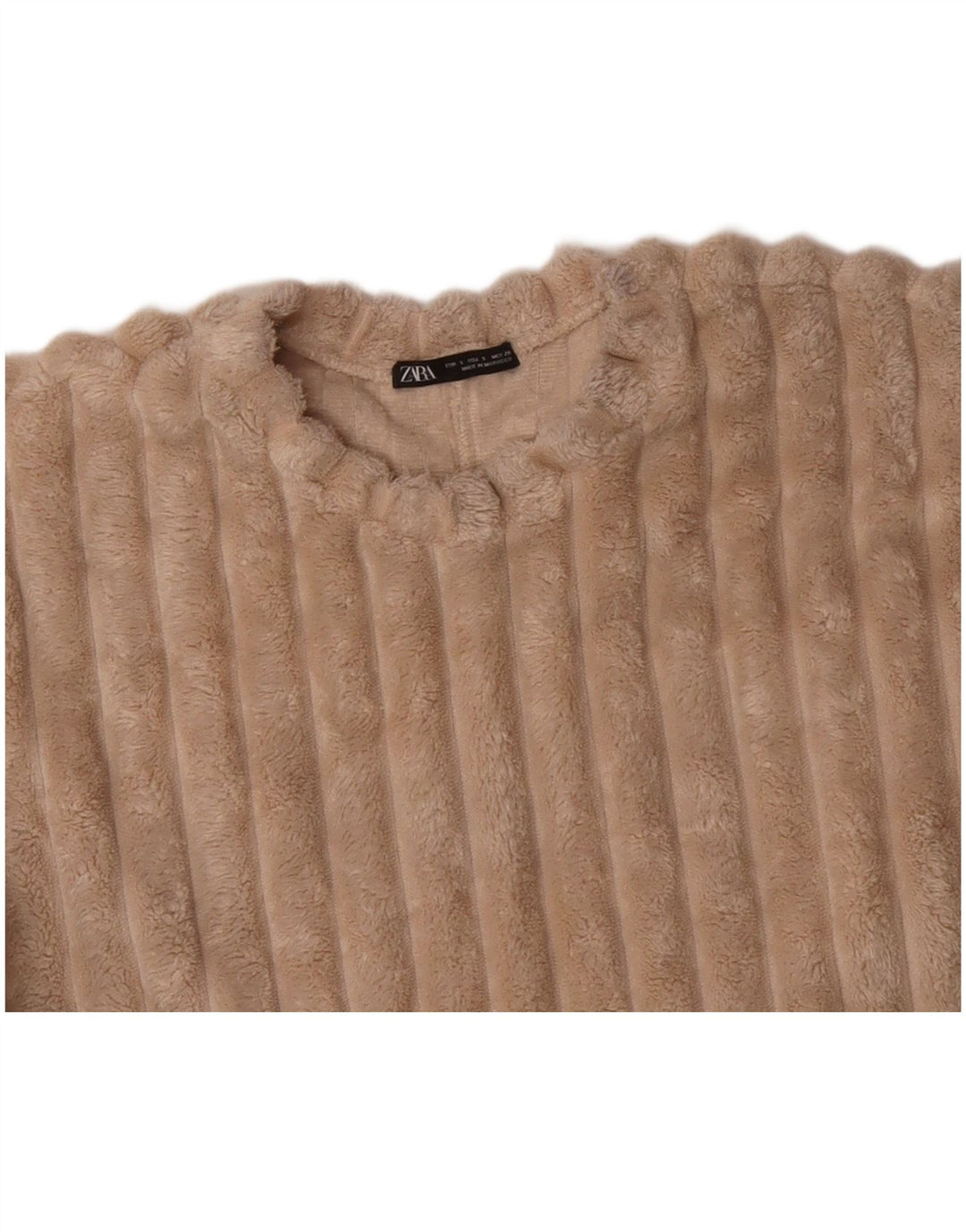ZARA Γυναικείο φλις άλμα μεγάλου μεγέθους UK 10 Small Beige