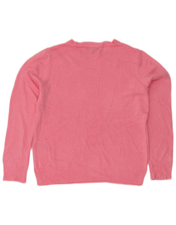 MARKS & SPENCER Γυναικείο πουλόβερ με λαιμόκοψη UK 12 μεσαίου ροζ ακρυλικό