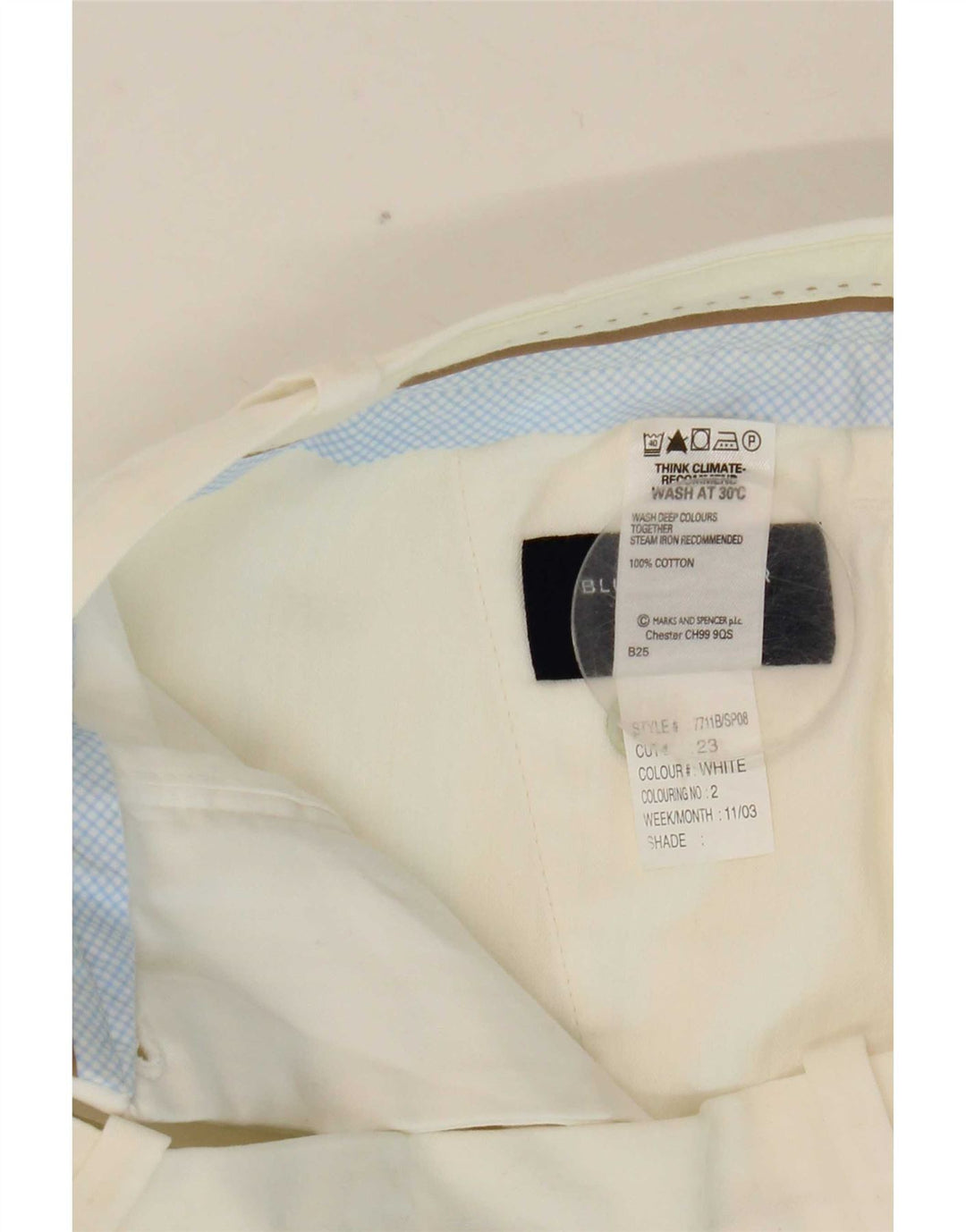 Marks & Spencer Γυναικείο Σορτς Chino Blue Harbour W32 μεγάλο λευκό βαμβακερό